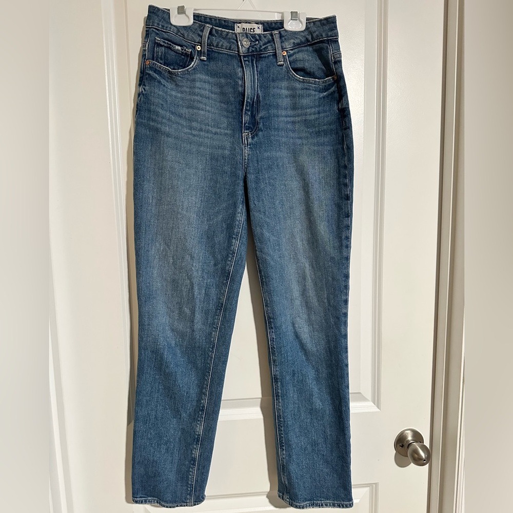 Paige Jeans Womens Size 27 Stella Crop Straight Leg Blue Denim Roadhouse EUC!